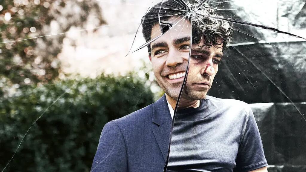 Two situations of man shown in the broken glass