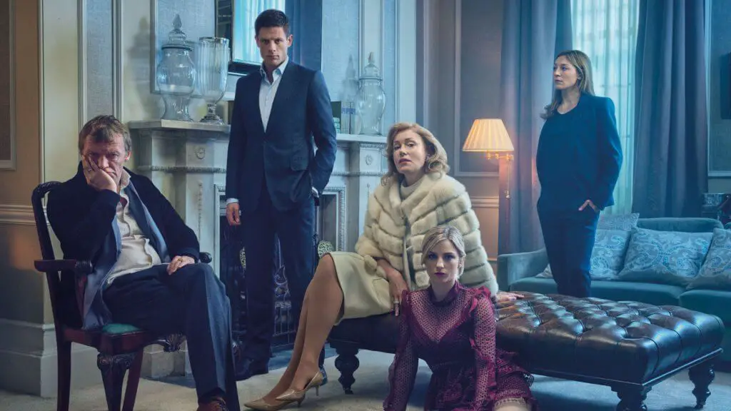 Whole main cast of Mcmafia containing three beautiful ladies and two men