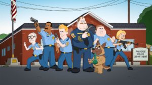 animated team in Paradise PD