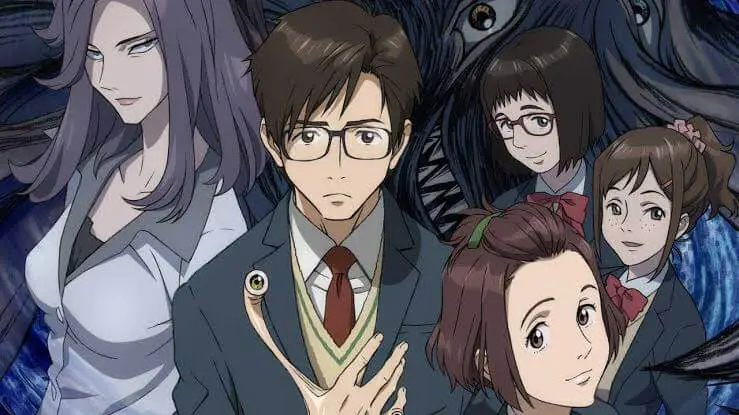 All the main protagonist of the Parasyte: The Maxim are together on a poster.