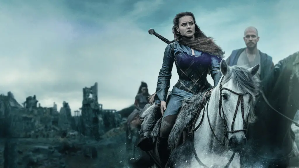 Katherine Langford is riding horse in Cursed Season 1