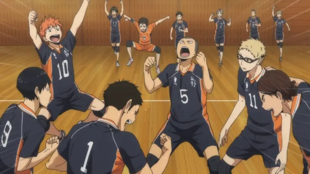 Hinata and team are playing volleyball