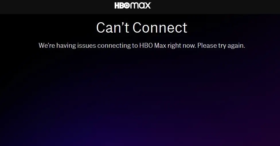Error showing on HBO Max site