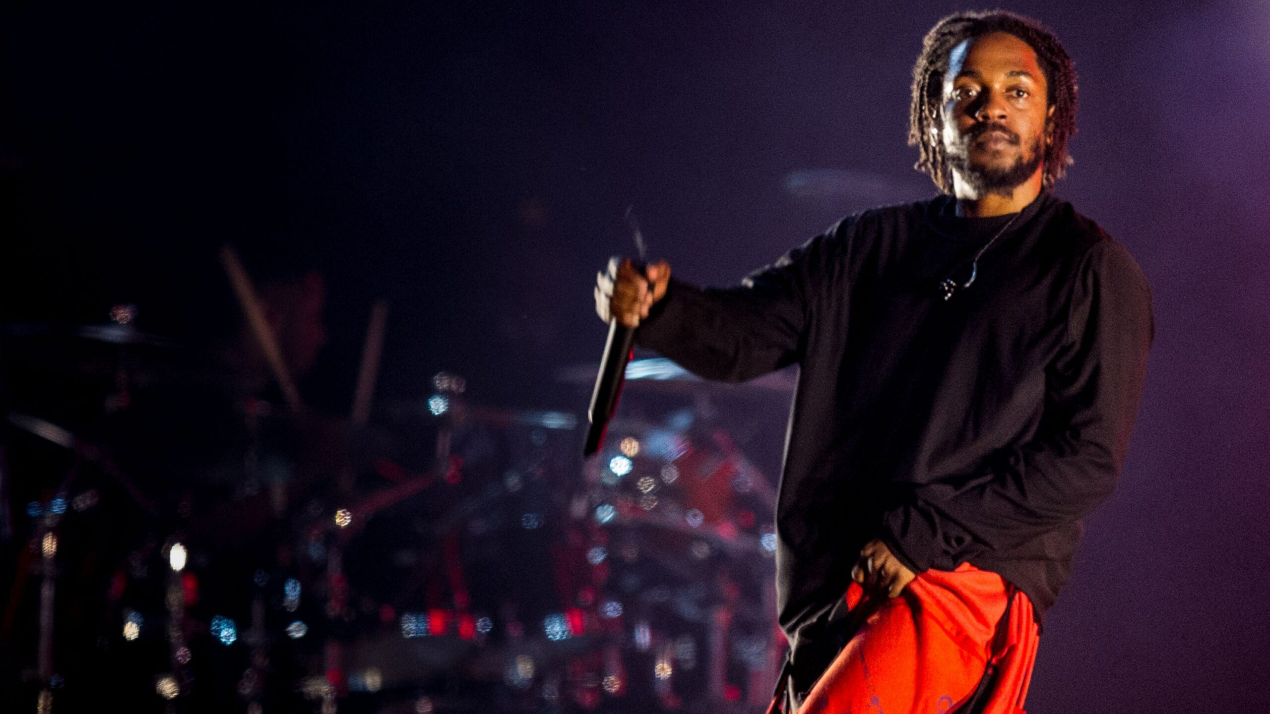 Kendrick performing on stage