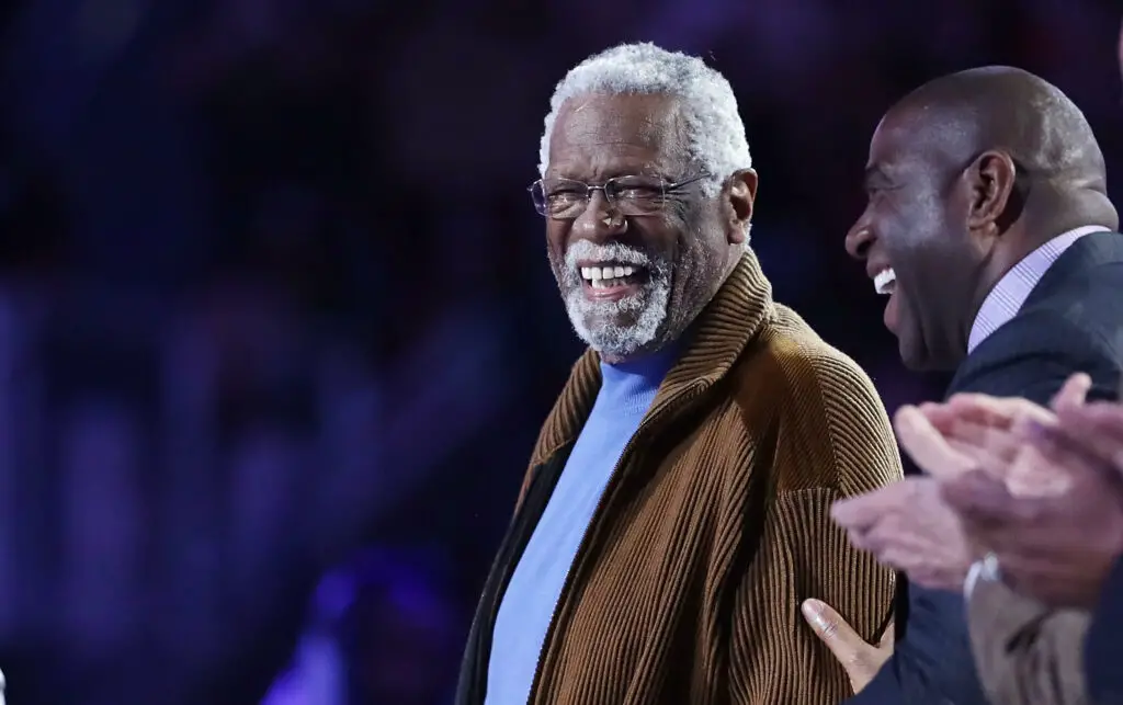 Bill Russell laughing with someone