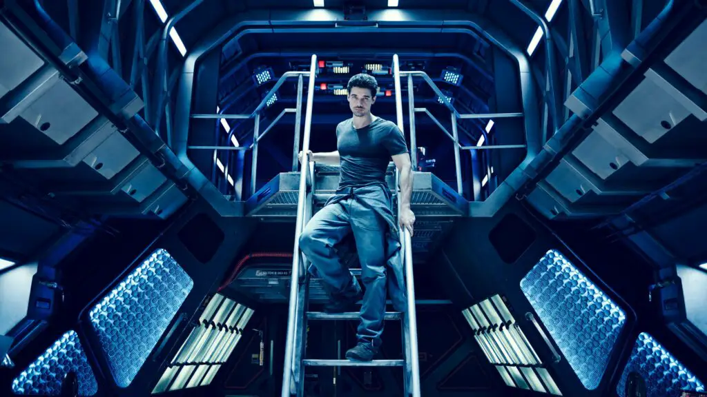 James Holden inside spaceship Rocinante 